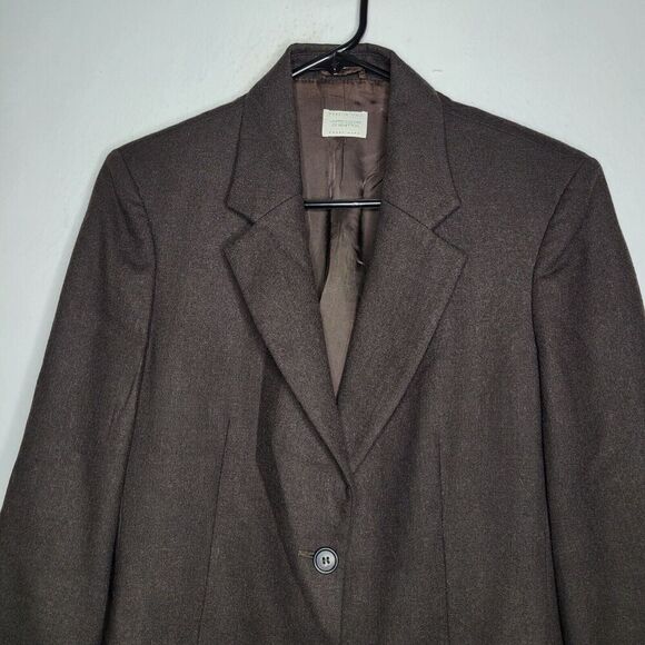 United Colors of Benetton Wool Chocolate Brown LS Blazer Women's Size 42 Medium - Picture 2 of 9
